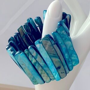 Blue Mother Of Pearl Shell Bracelet
